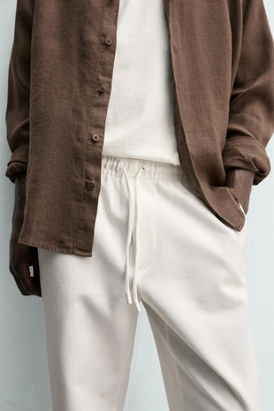 Брюки-джоггеры с поясом Easy Care- Заказать в России