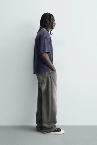 Толстовка вафельной структуры с выцветшим принтом- Заказать в России