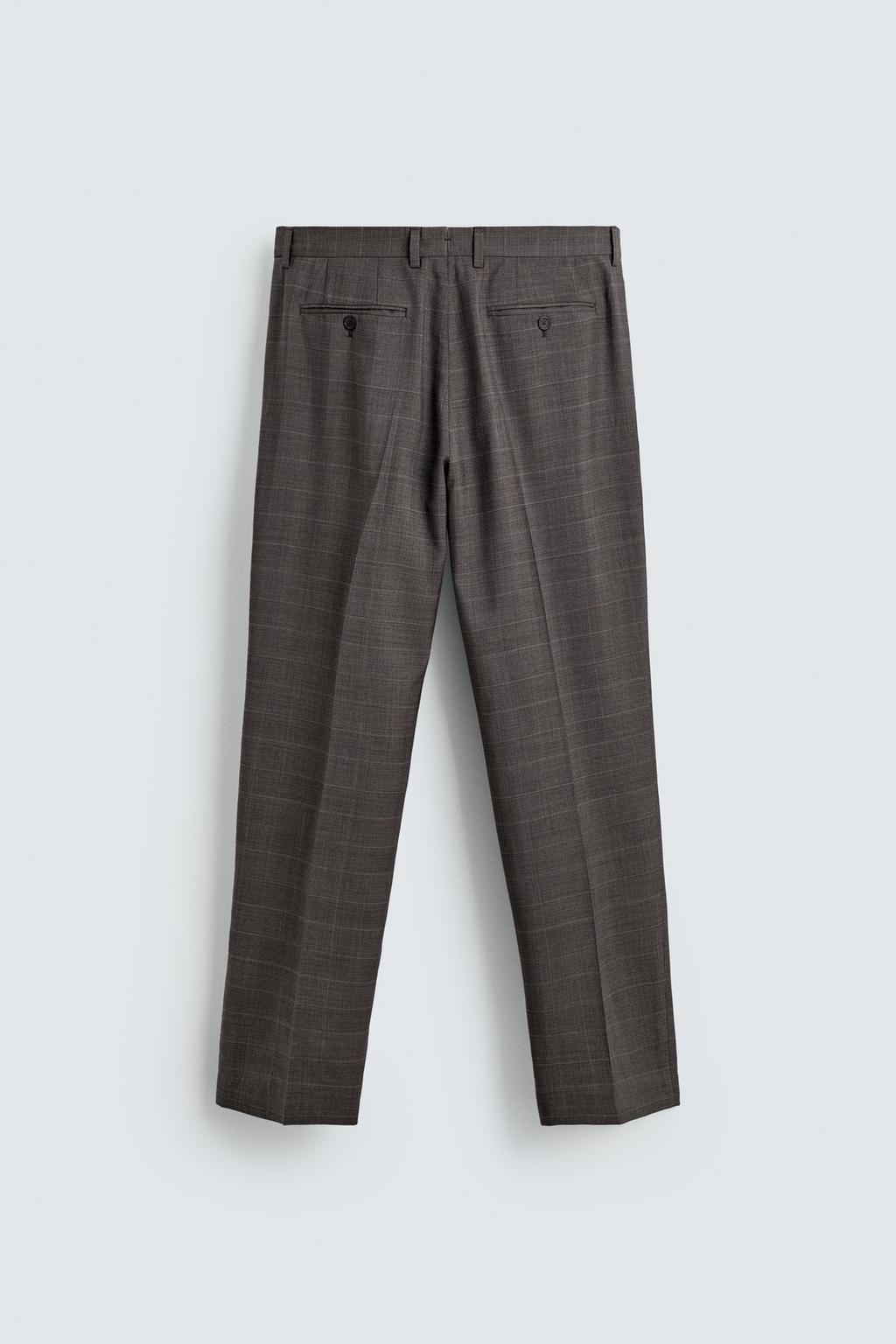 КОСТЮМНЫЕ БРЮКИ В КЛЕТКУ ИЗ 100% ШЕРСТИ