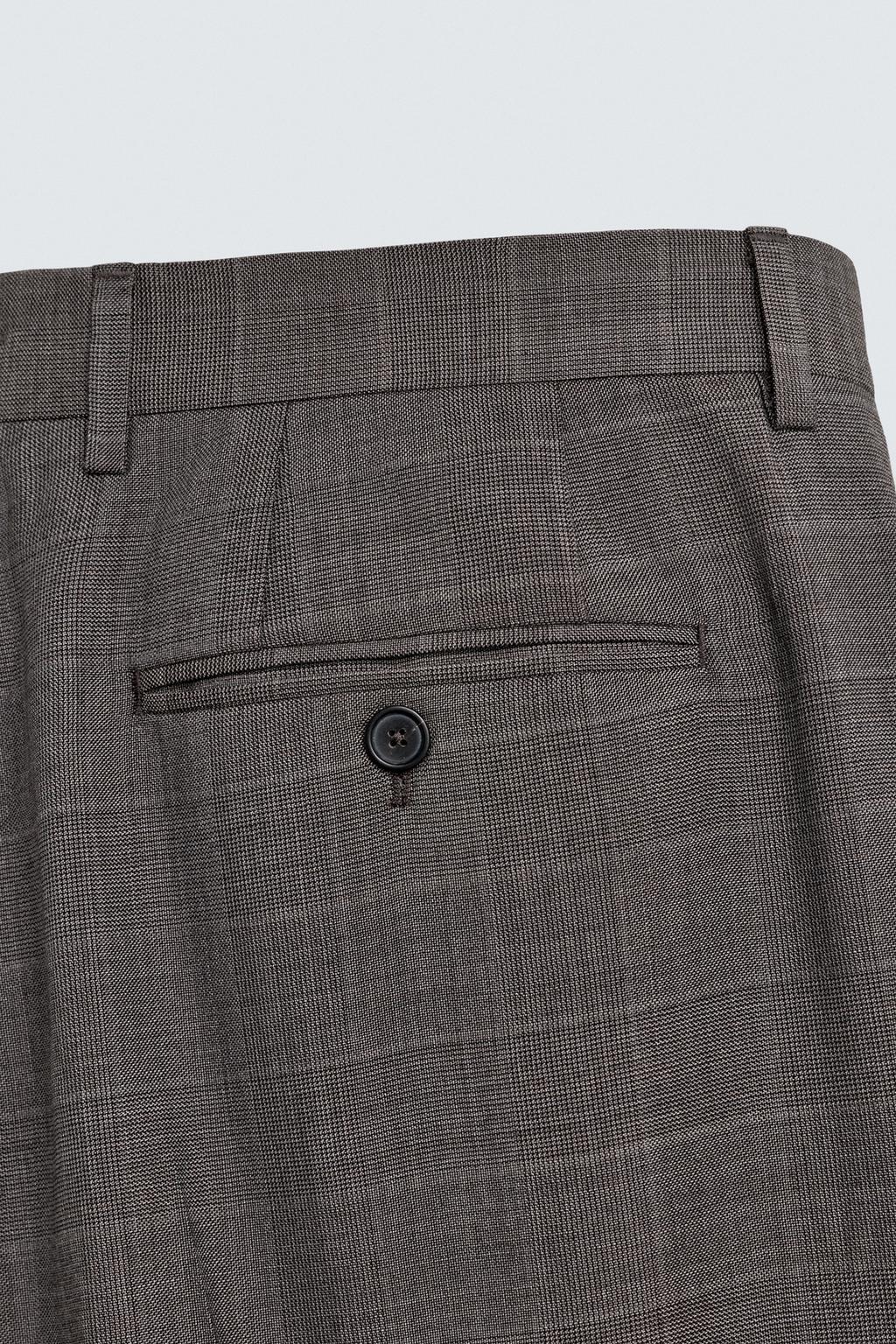 КОСТЮМНЫЕ БРЮКИ В КЛЕТКУ ИЗ 100% ШЕРСТИ