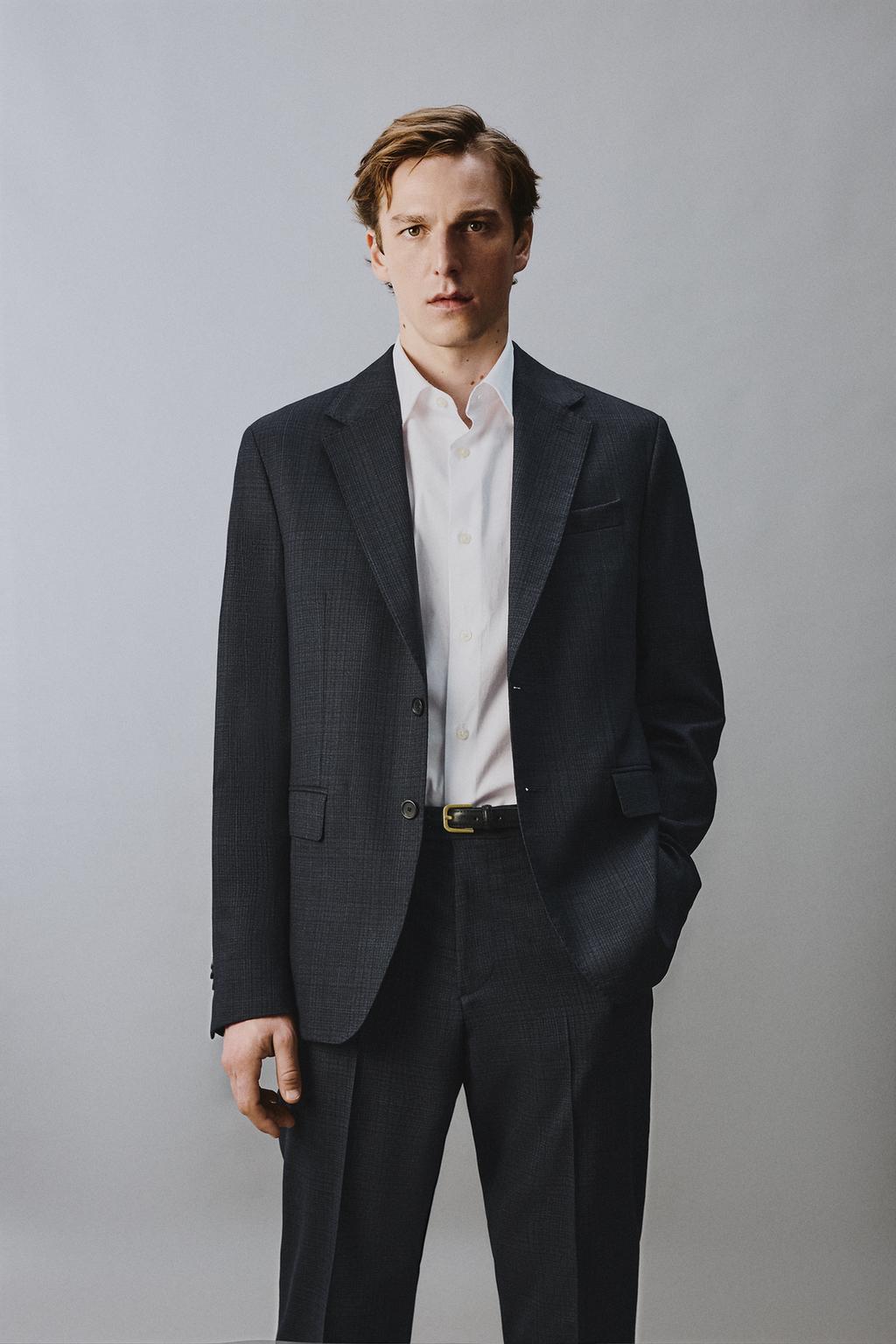 КОСТЮМНЫЙ БЛЕЙЗЕР ИЗ 100% ШЕРСТИ В КЛЕТКУ