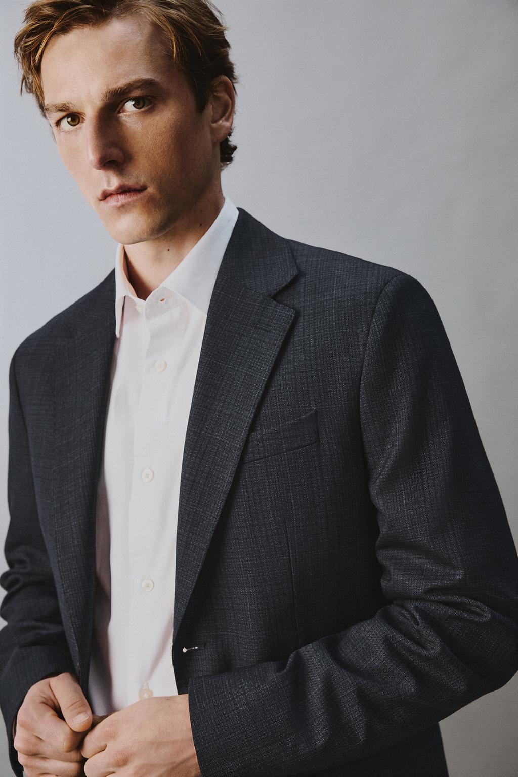 КОСТЮМНЫЙ БЛЕЙЗЕР ИЗ 100% ШЕРСТИ В КЛЕТКУ