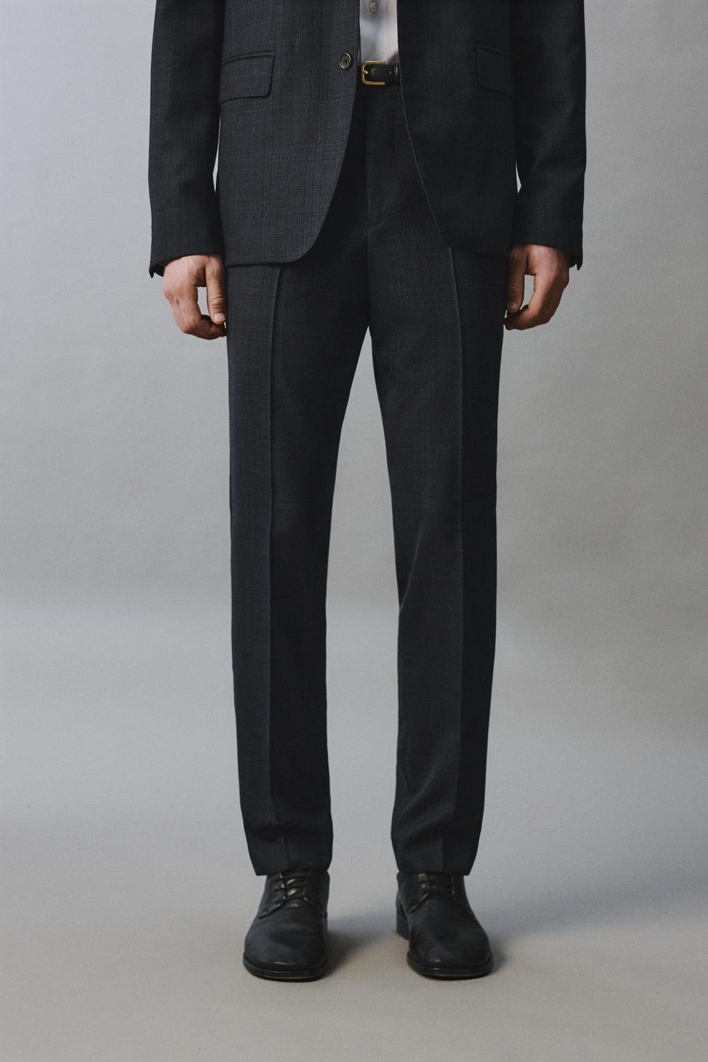 БРЮКИ КОСТЮМНЫЕ В КЛЕТКУ ИЗ 100% ШЕРСТИ