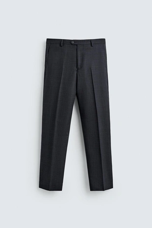 Брюки костюмные в клетку из 100% шерсти- Заказать в России