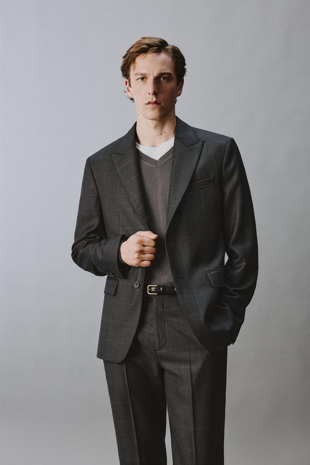 КОСТЮМНЫЙ БЛЕЙЗЕР В КЛЕТКУ ИЗ 100% ШЕРСТИ