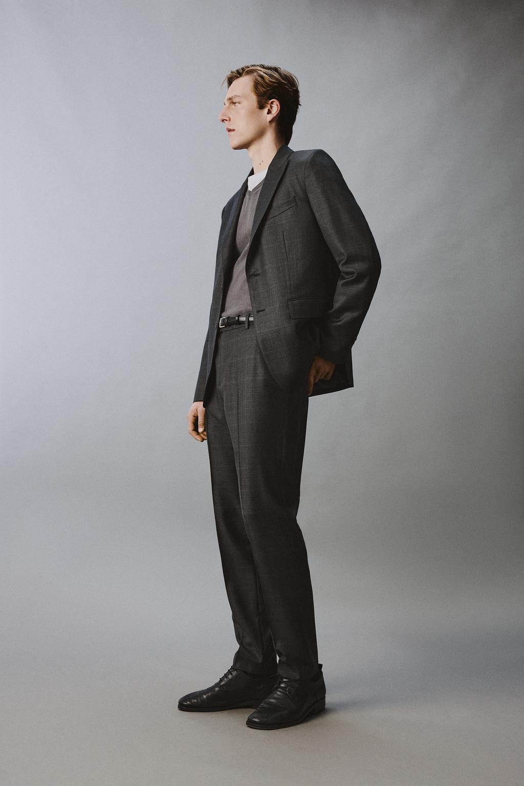 КОСТЮМНЫЙ БЛЕЙЗЕР В КЛЕТКУ ИЗ 100% ШЕРСТИ