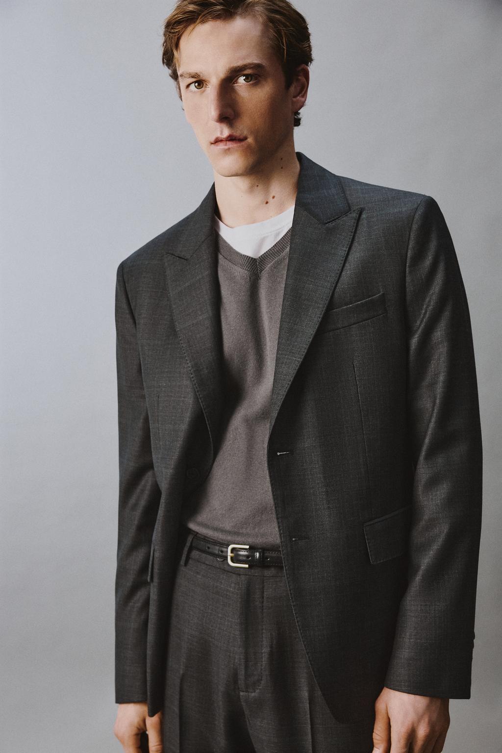 КОСТЮМНЫЙ БЛЕЙЗЕР В КЛЕТКУ ИЗ 100% ШЕРСТИ