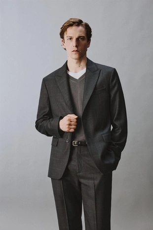 Костюмный блейзер в клетку из 100% шерсти- Заказать в России