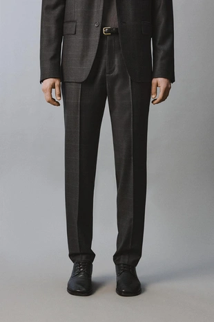 Костюмные брюки в клетку из 100% шерсти- Заказать в России