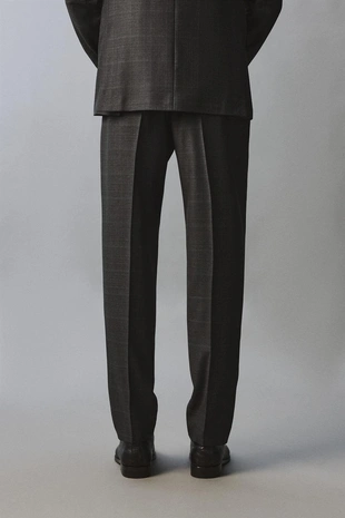 Костюмные брюки в клетку из 100% шерсти- Заказать в России