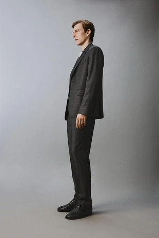 Костюмные брюки в клетку из 100% шерсти- Заказать в России