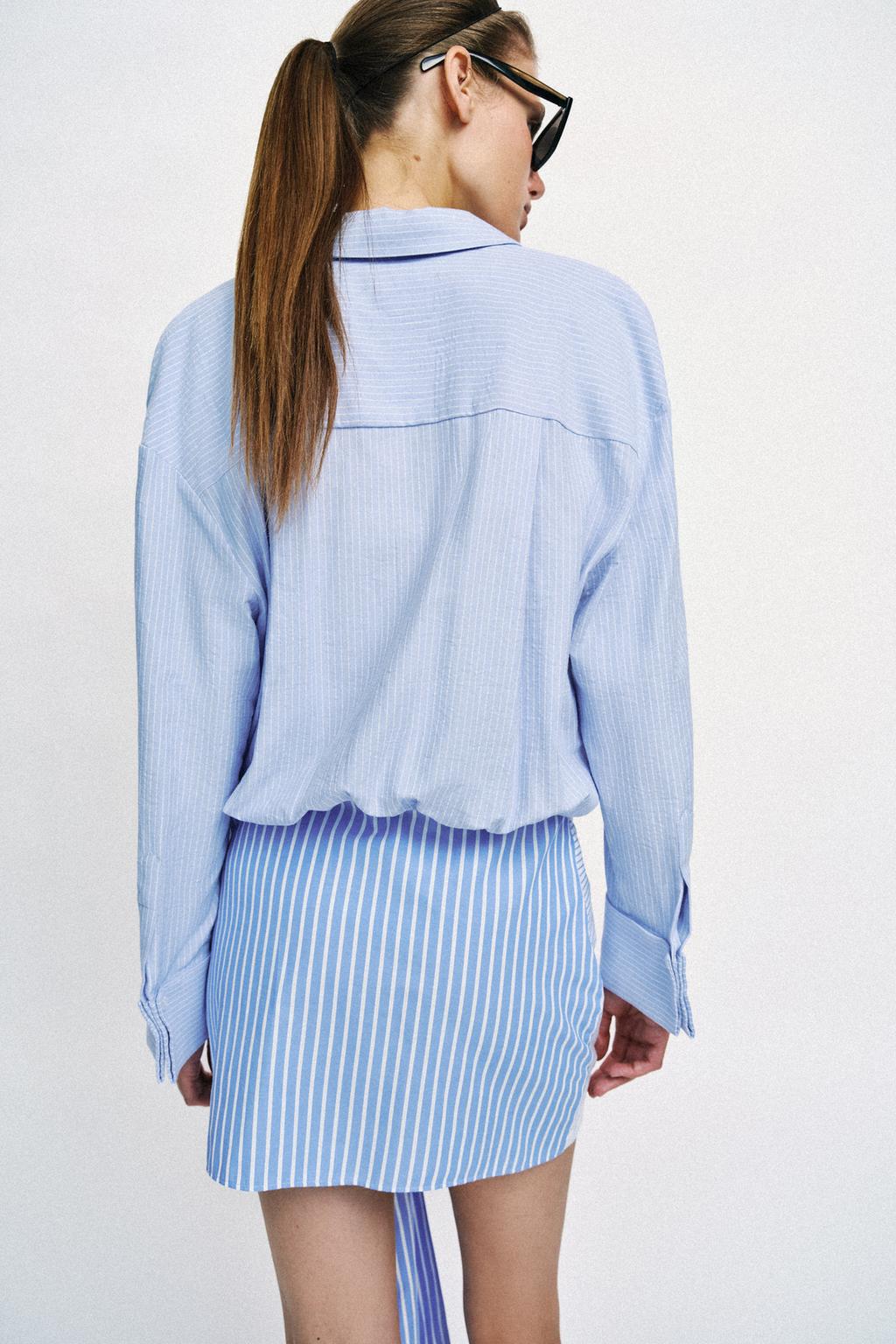 КОРОТКОЕ ПЛАТЬЕ-РУБАШКА С УЗЛОМ