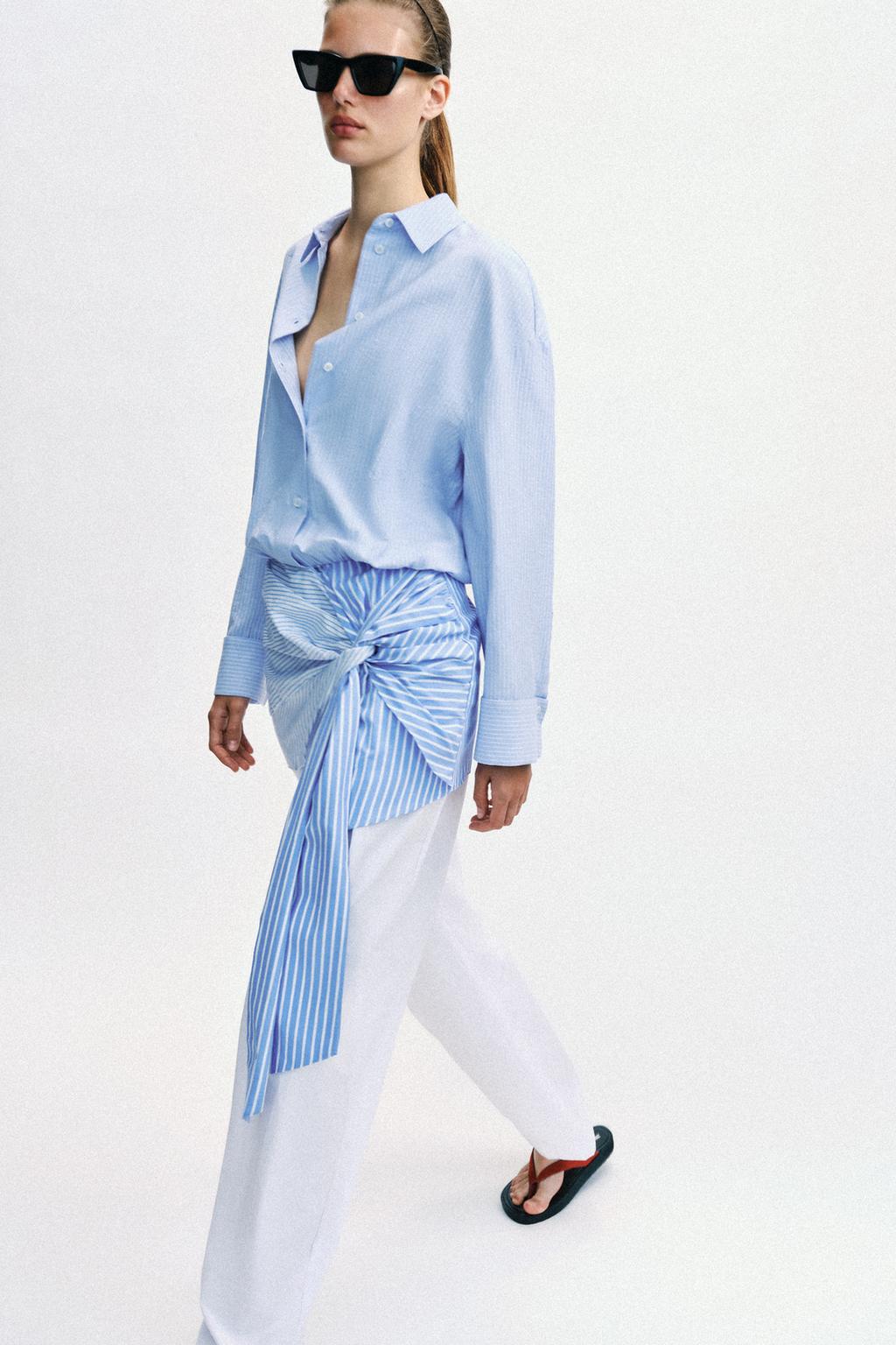 КОРОТКОЕ ПЛАТЬЕ-РУБАШКА С УЗЛОМ