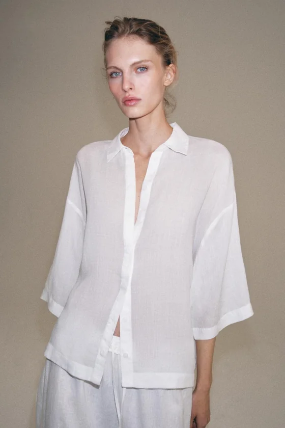 БРЮКИ ИЗ ЛЬНА С РАЗРЕЗАМИ — коллекция Zara «ZW»