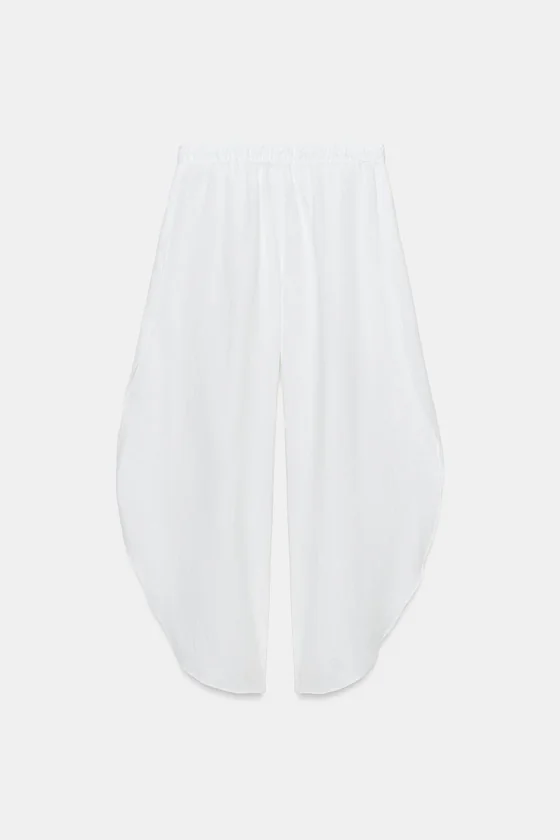 БРЮКИ ИЗ ЛЬНА С РАЗРЕЗАМИ — коллекция Zara «ZW»