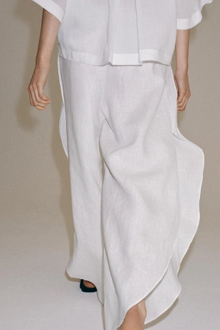 Брюки из льна с разрезами — Zw Collection- Заказать в России