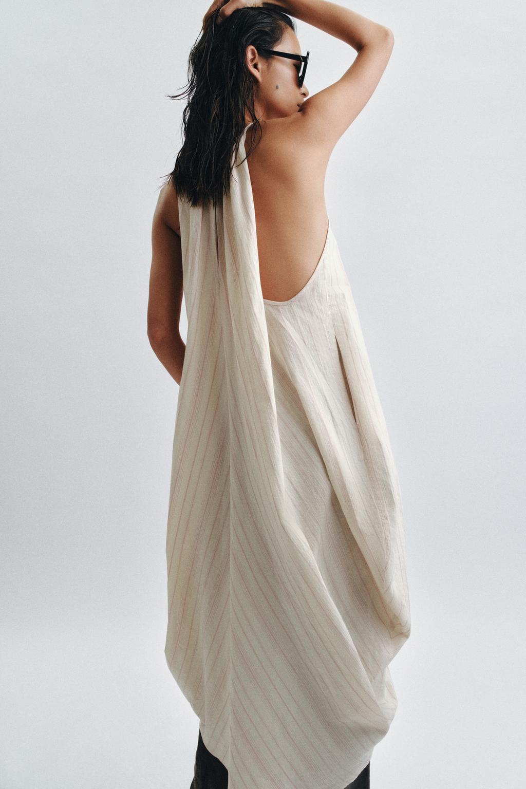 ПЛАТЬЕ ИЗ СМЕСОВОГО ЛЬНА С ГОРЛОВИНОЙ ХАЛТЕР — ZW COLLECTION