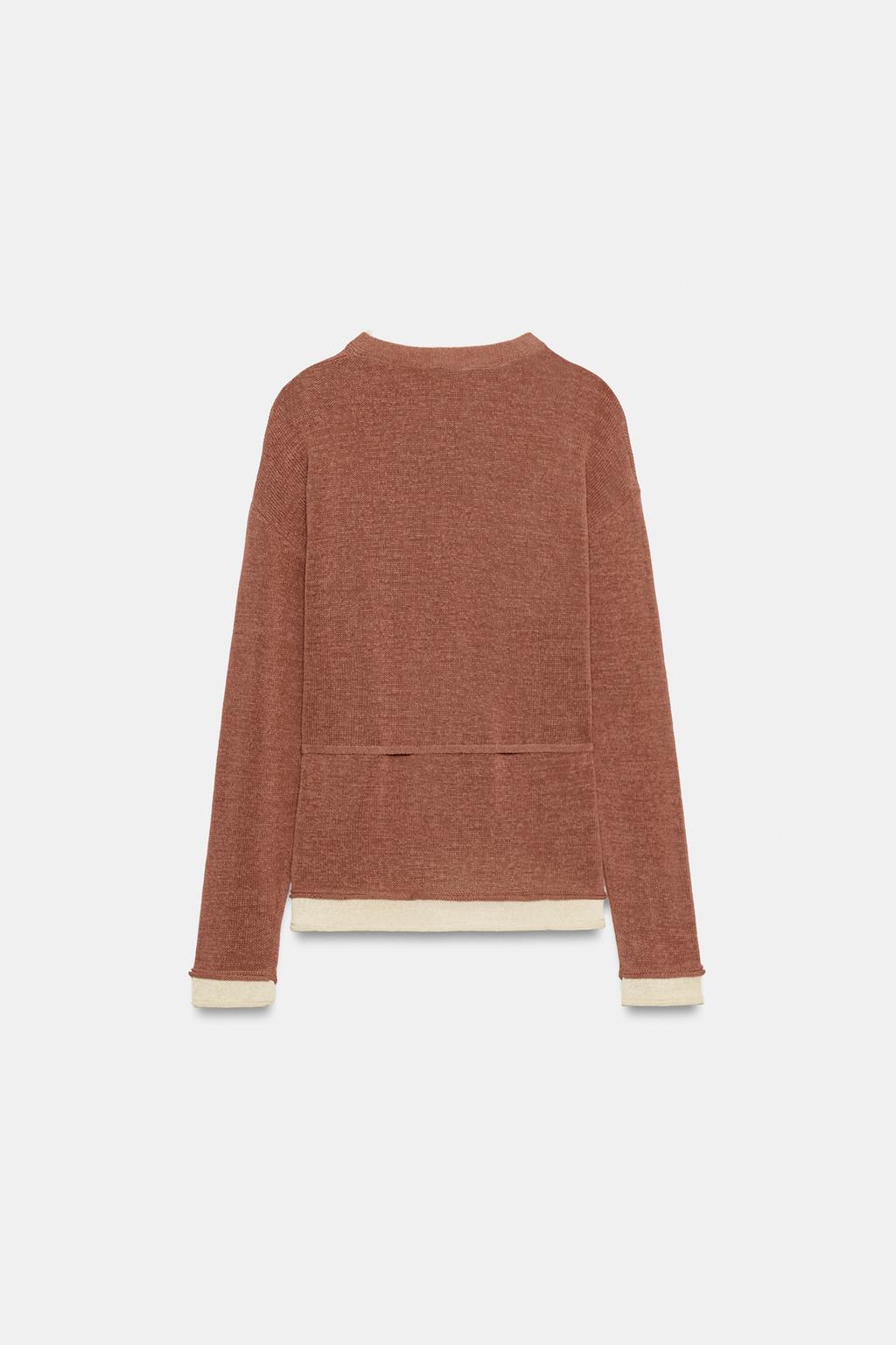 КАРДИГАН С КОНТРАСТНЫМИ ДЕТАЛЯМИ И ПОЯСОМ