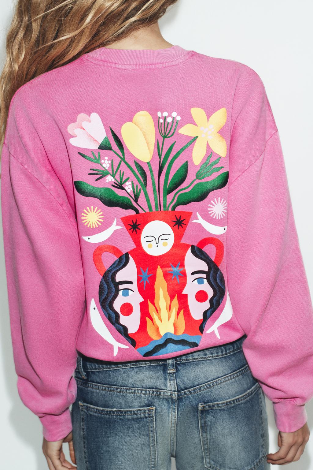 ТОЛСТОВКА С ЭФФЕКТОМ ПОТЕРТОСТИ И ПРИНТОМ