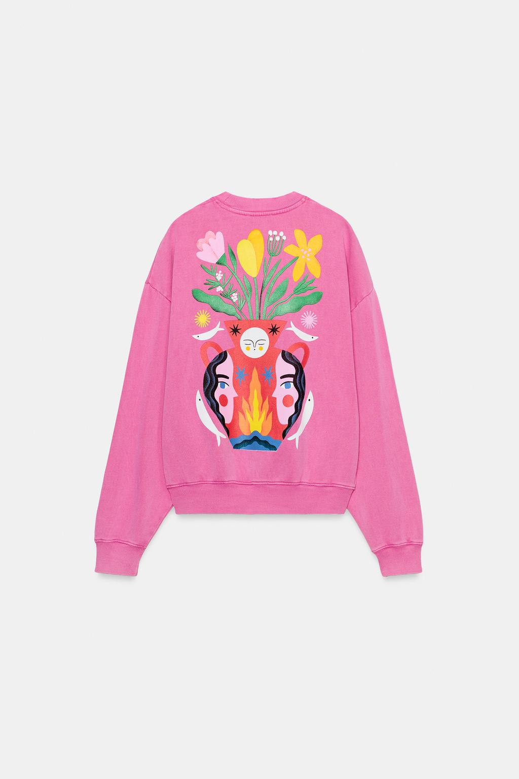 ТОЛСТОВКА С ЭФФЕКТОМ ПОТЕРТОСТИ И ПРИНТОМ