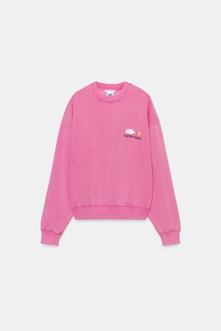 Толстовка с эффектом потертости и принтом- Заказать в России