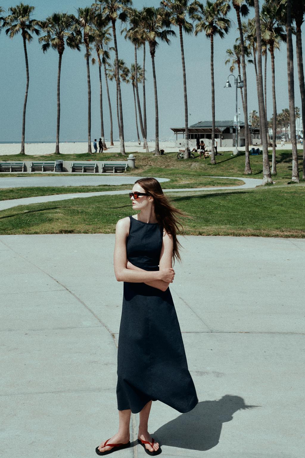 ПЛАТЬЕ МИДИ ИЗО ЛЬНА С ОТКРЫТОЙ СПИНОЙ