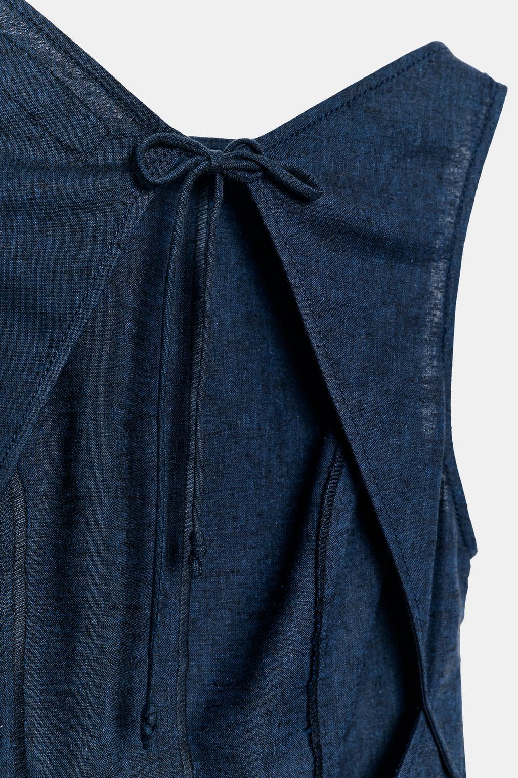 ПЛАТЬЕ МИДИ ИЗО ЛЬНА С ОТКРЫТОЙ СПИНОЙ