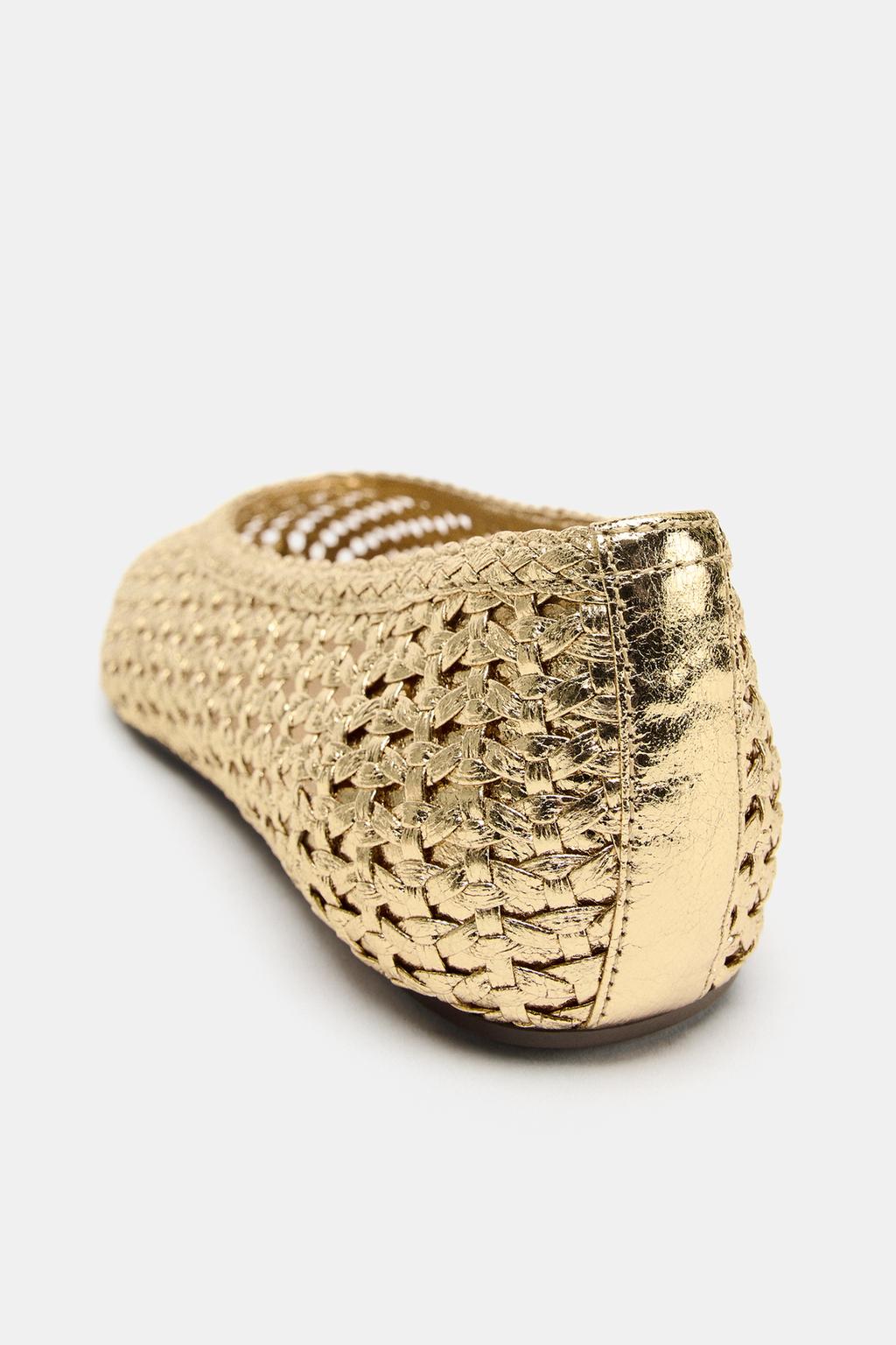 БАЛЕТКИ МЕТАЛЛИК С ЭФФЕКТОМ ПЛЕТЕНИЯ