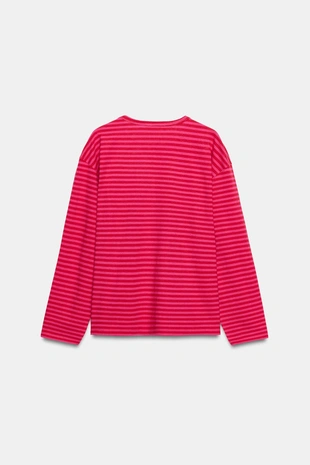 Футболка в полоску из хлопка и льна