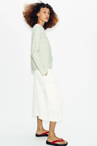 Футболка в полоску с длинными рукавами- Заказать в России