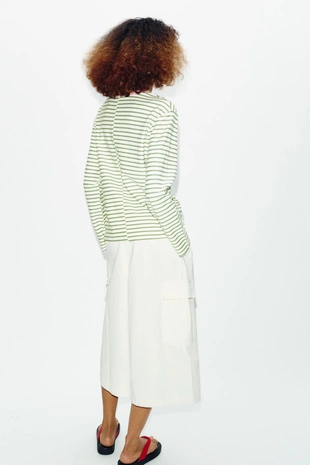 Футболка в полоску с длинными рукавами- Заказать в России