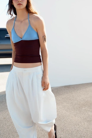 Объемные брюки со складками- Заказать в России