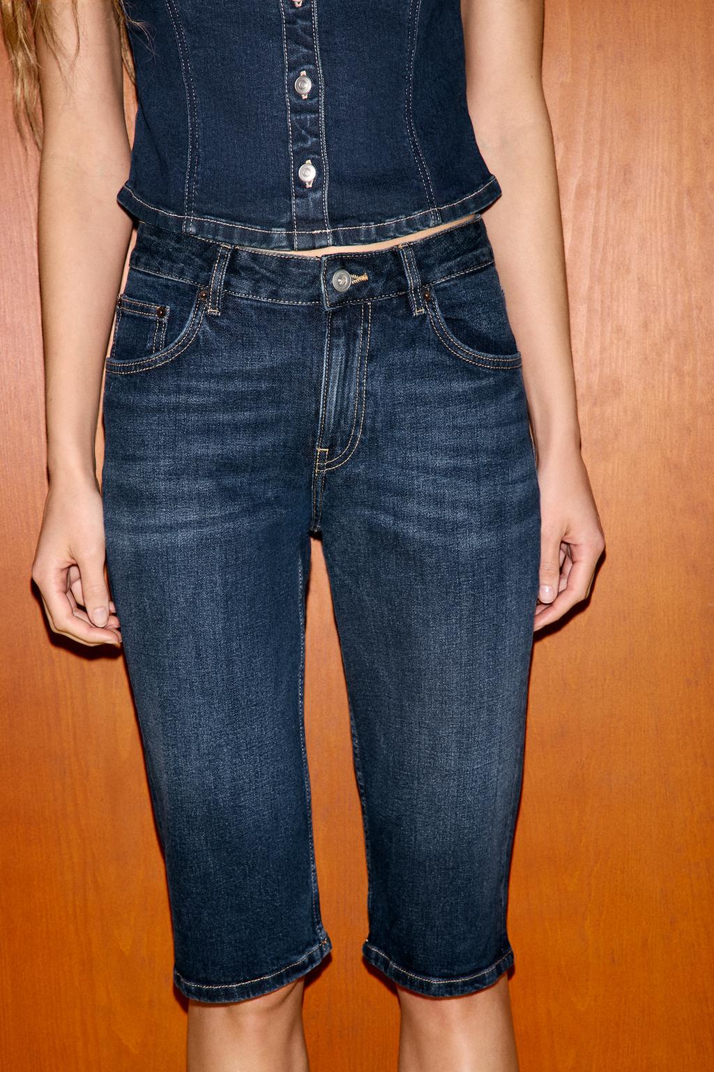 ДЖИНСЫ TRF CAPRI СО СРЕДНЕЙ ПОСАДКОЙ