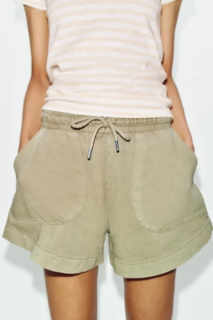 Шорты с эффектом потертости- Заказать в России