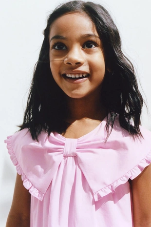 Платье из поплина с бантом- Заказать в России