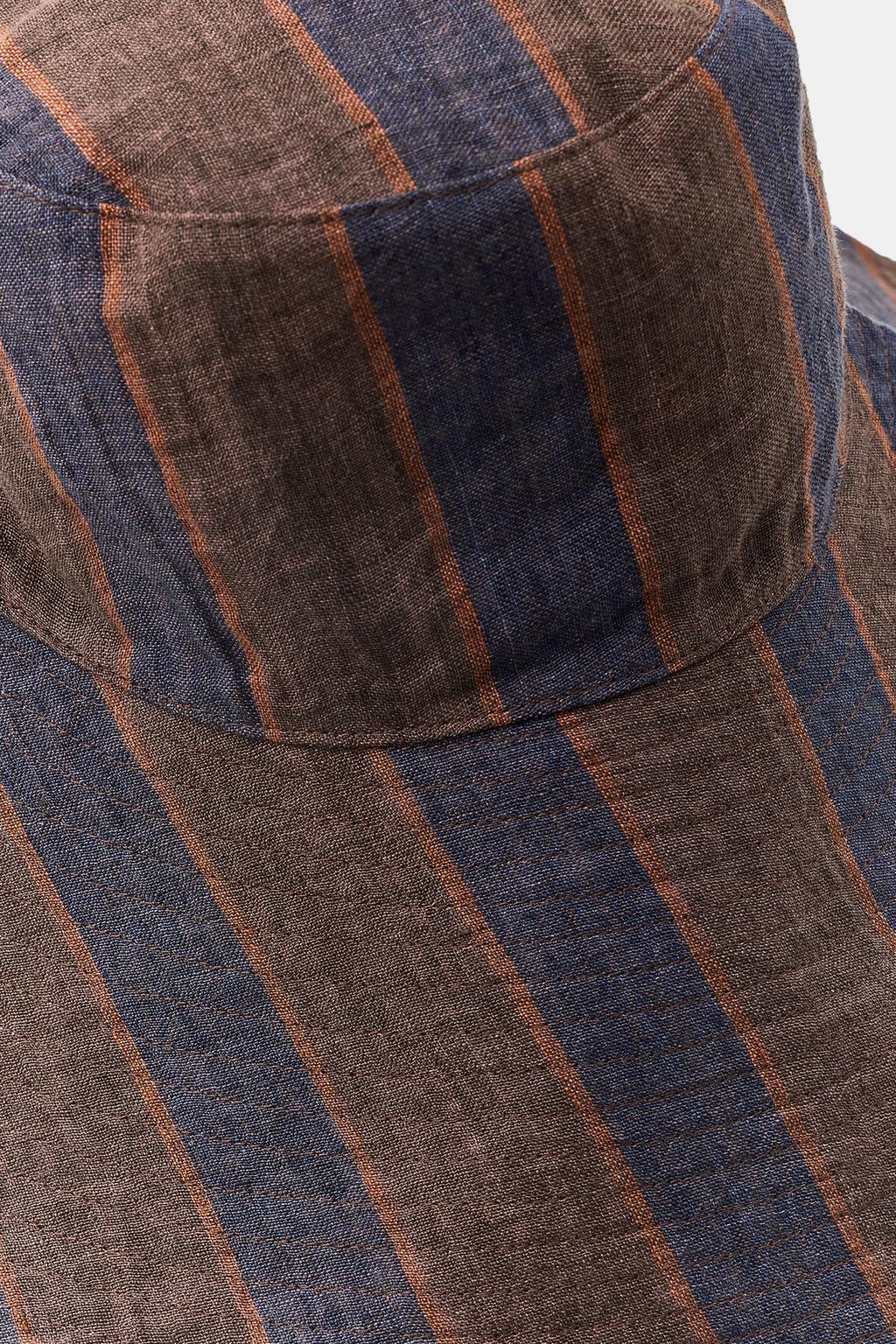 ДВУСТОРОННЯЯ ПАНАМА ИЗ 100% ЛЬНА В ПОЛОСКУ