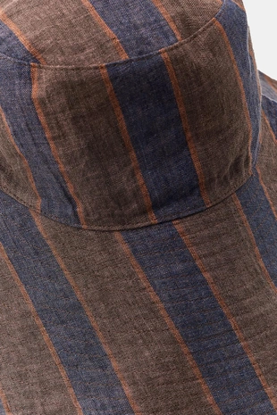 Двусторонняя панама из 100% льна в полоску- Заказать в России