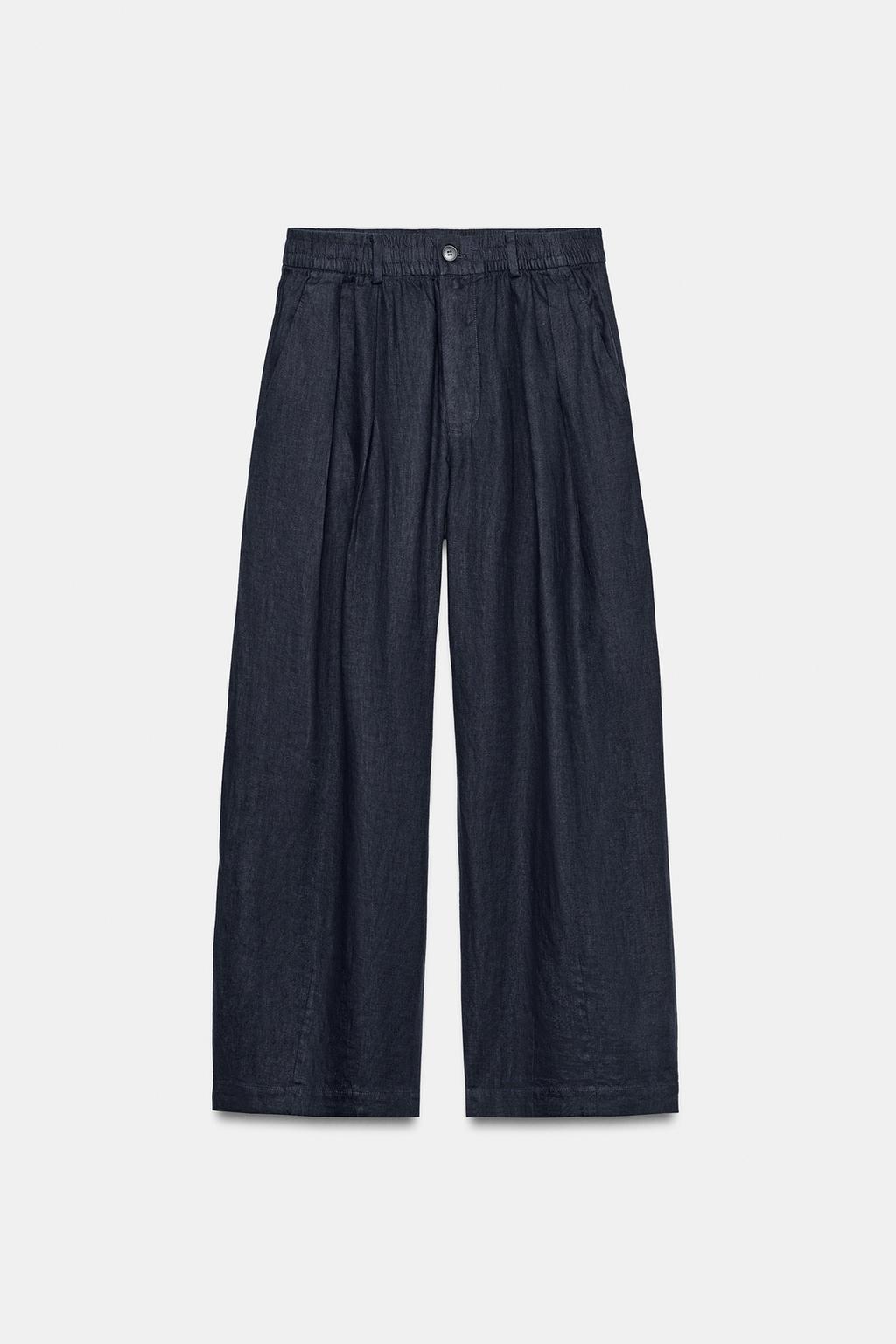 БРЮКИ ИЗ ЛЬНА СО СКЛАДКАМИ — ZW COLLECTION