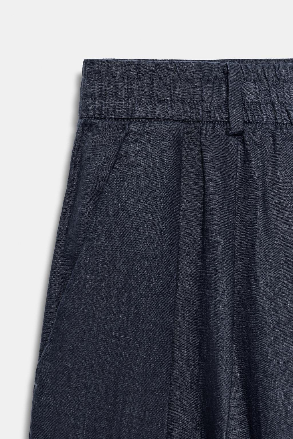 БРЮКИ ИЗ ЛЬНА СО СКЛАДКАМИ — ZW COLLECTION