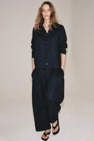 Брюки из льна со складками — Zw Collection