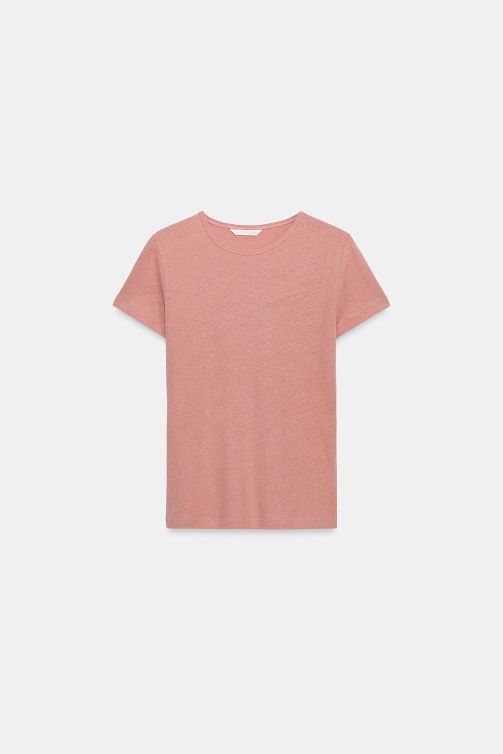 ФУТБОЛКА ИЗ ХЛОПКА И ЛЬНА С КОРОТКИМИ РУКАВАМИ