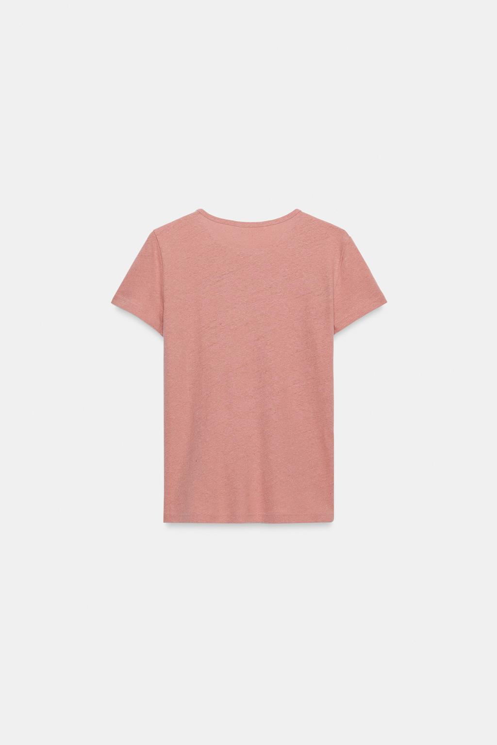 ФУТБОЛКА ИЗ ХЛОПКА И ЛЬНА С КОРОТКИМИ РУКАВАМИ