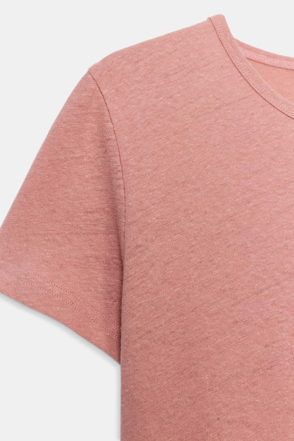 ФУТБОЛКА ИЗ ХЛОПКА И ЛЬНА С КОРОТКИМИ РУКАВАМИ