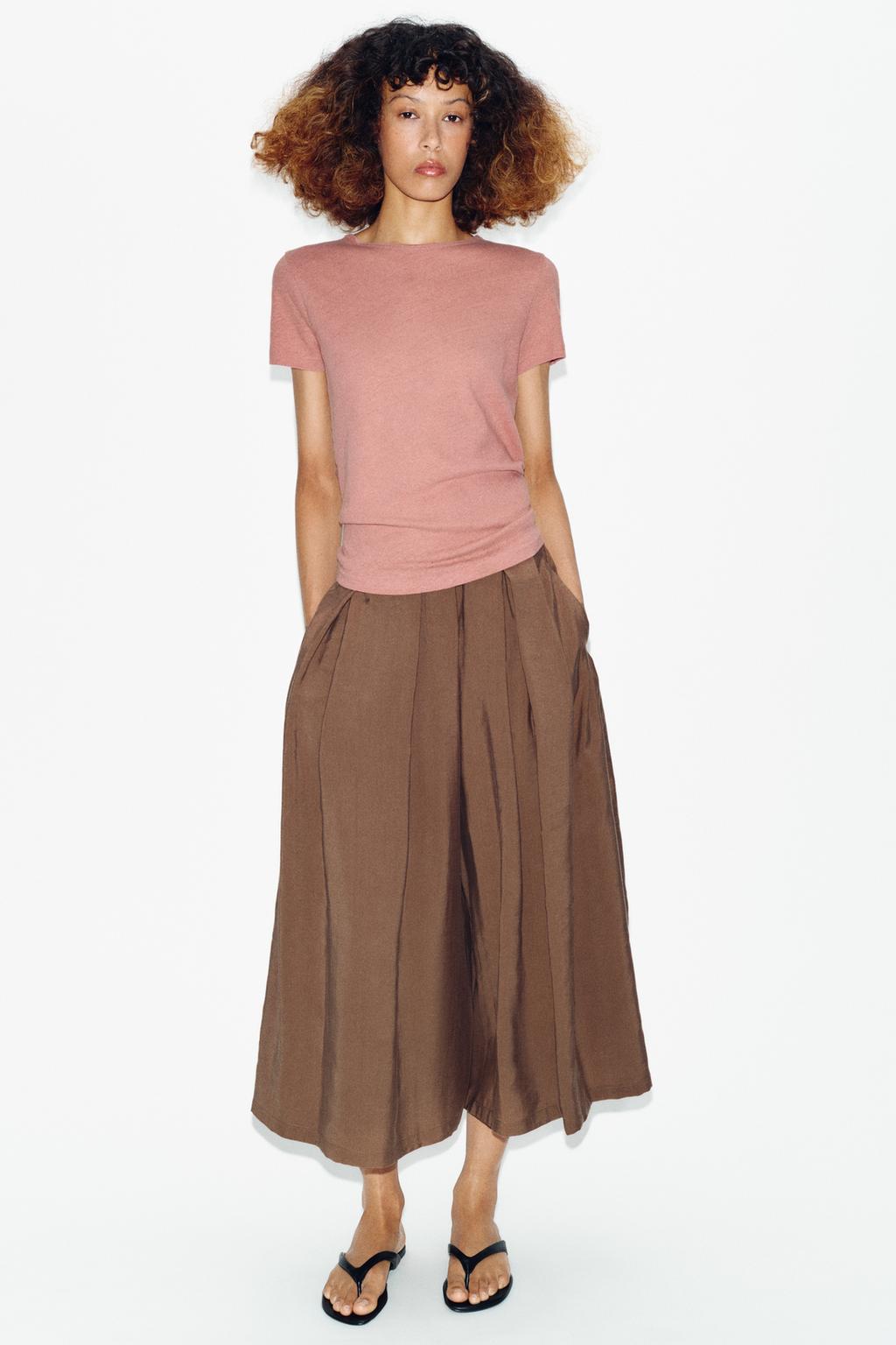 ФУТБОЛКА ИЗ ХЛОПКА И ЛЬНА С КОРОТКИМИ РУКАВАМИ