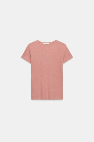 Футболка из хлопка и льна с короткими рукавами- Заказать в России