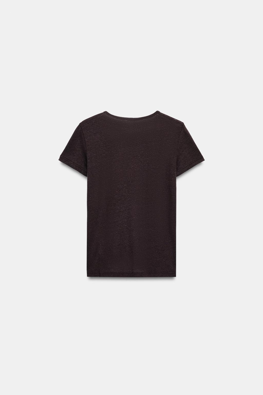 ФУТБОЛКА ИЗ ХЛОПКА И ЛЬНА С КОРОТКИМИ РУКАВАМИ