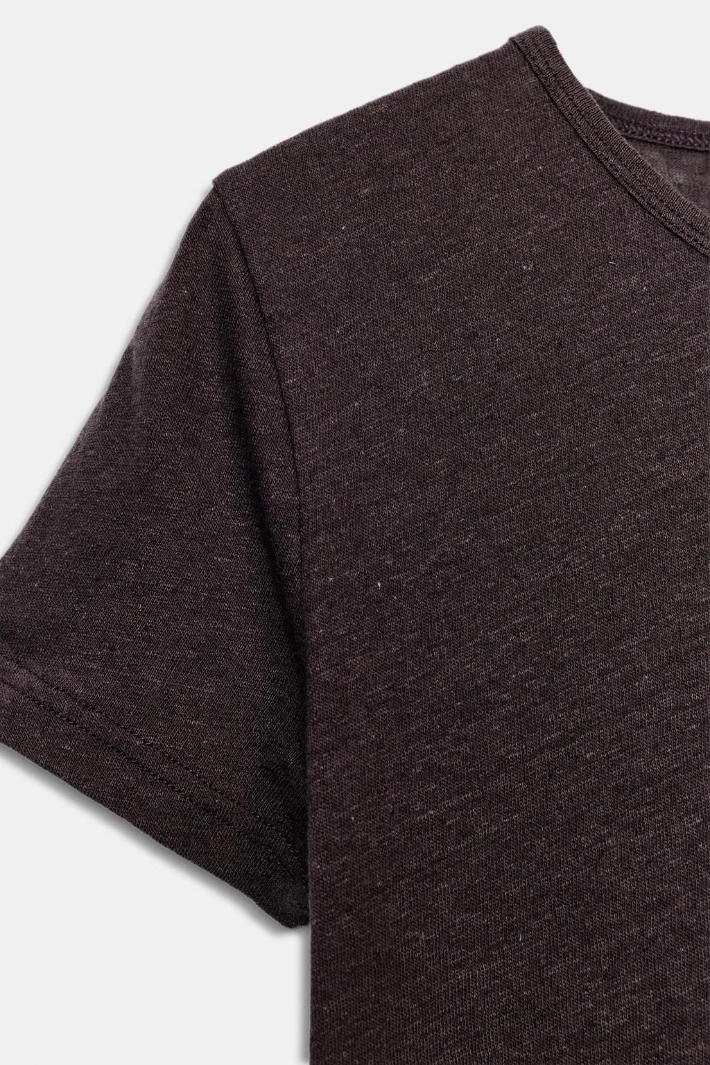 ФУТБОЛКА ИЗ ХЛОПКА И ЛЬНА С КОРОТКИМИ РУКАВАМИ