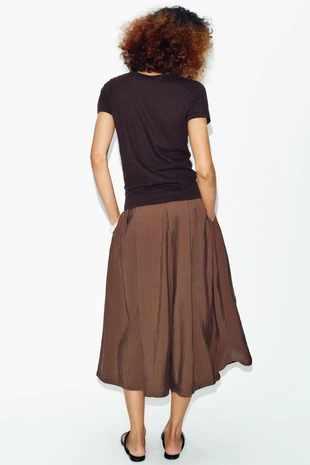 Футболка из хлопка и льна с короткими рукавами- Заказать в России