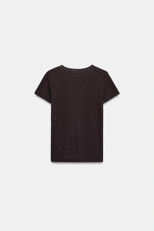 Футболка из хлопка и льна с короткими рукавами- Заказать в России