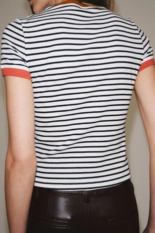 Футболка в полоску с коротким рукавом- Заказать в России
